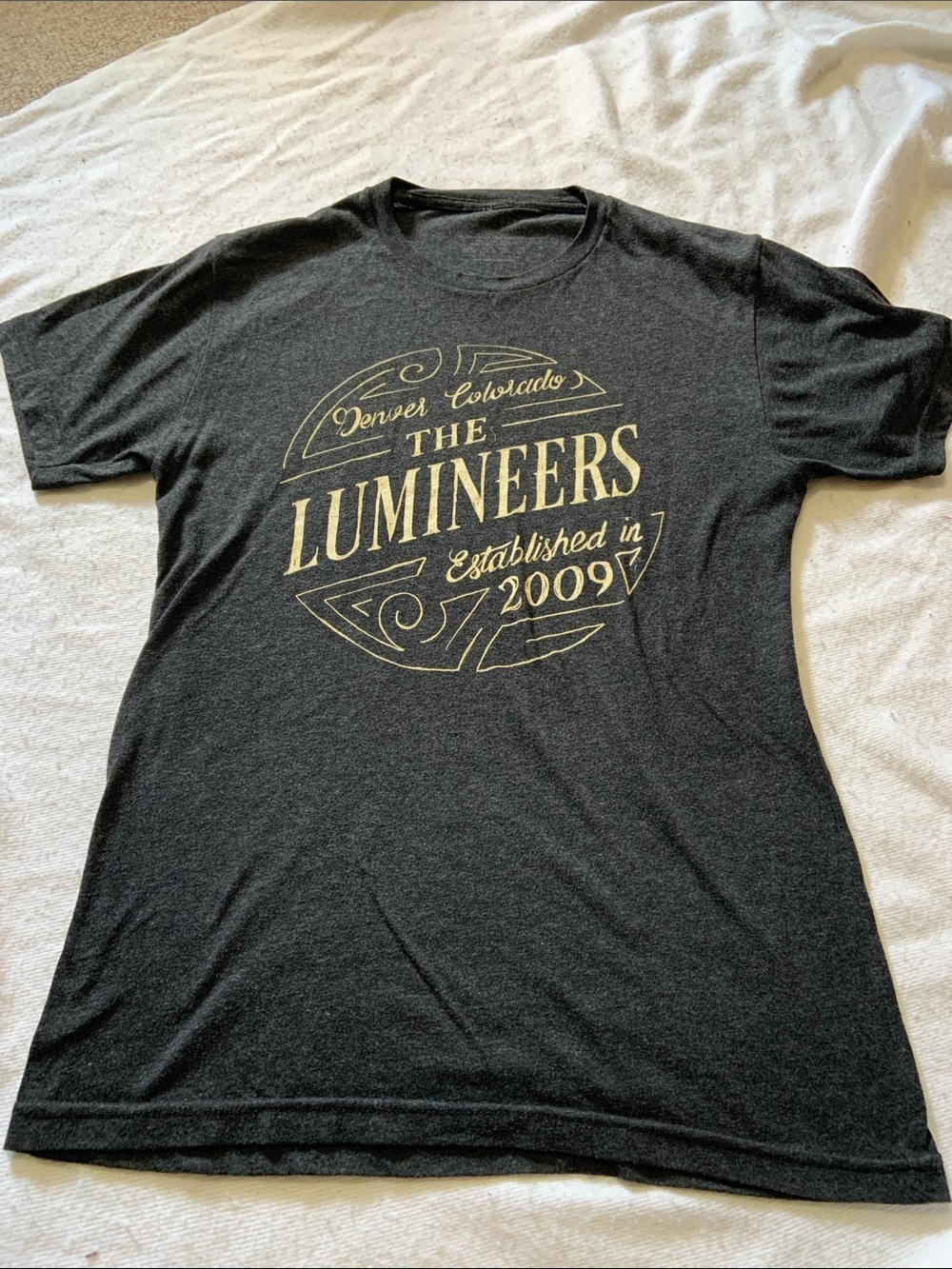 The Lumineers Men's Short Sleeve Crewneck T-Shirt in Dark Gray